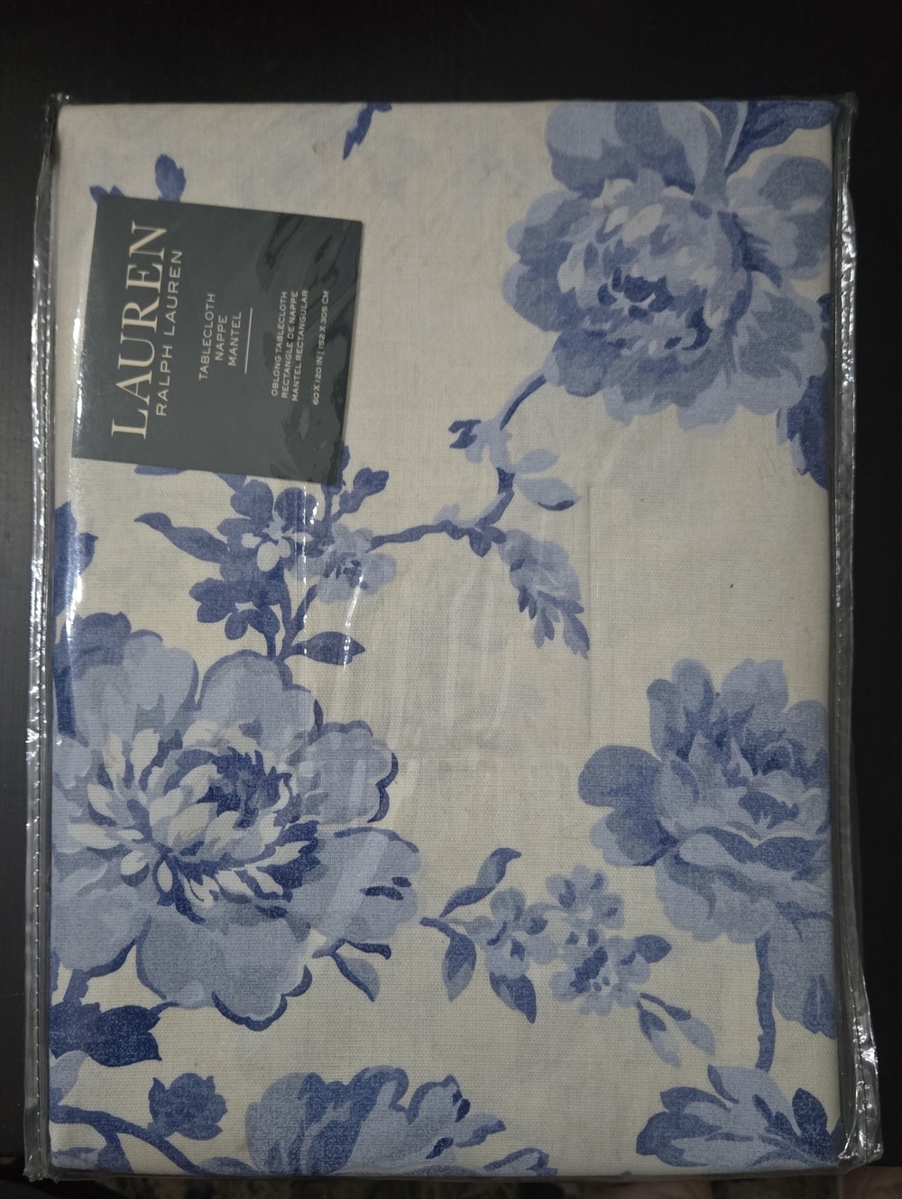 Ralph Lauren Mireille Navy Table Cloth 60 X 120 Inches